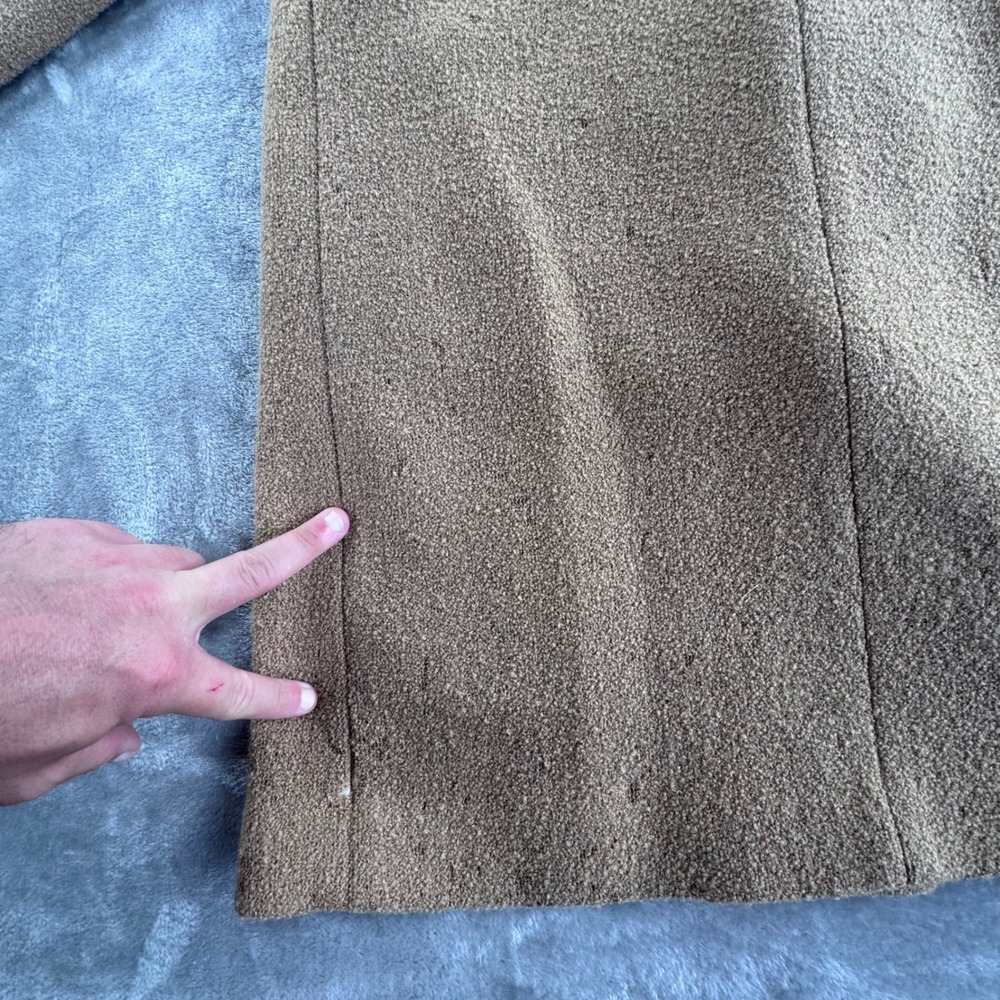 Vintage 1950s-60s Women's Boucle‎ Coat Genuine Mink Fur Collar Tan Mod Overcoat - Picture 10 of 16